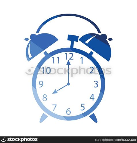 Alarm clock icon. Flat color design. Vector illustration.