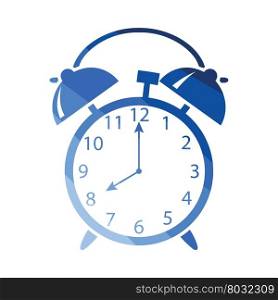 Alarm clock icon. Flat color design. Vector illustration.