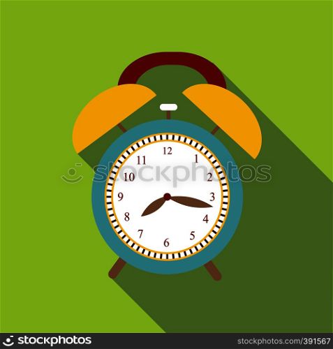 Alarm clock icon. Flat illustration of alarm clock vector icon for web. Alarm clock icon, flat style