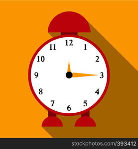 Alarm clock icon. Flat illustration of alarm clock vector icon for web. Alarm clock icon, flat style