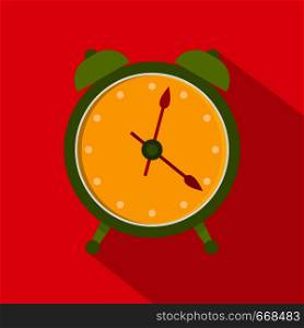 Alarm clock icon. Flat illustration of alarm clock vector icon for web. Alarm clock icon, flat style