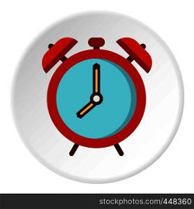 Alarm clock icon in flat circle isolated vector illustration for web. Alarm clock icon circle