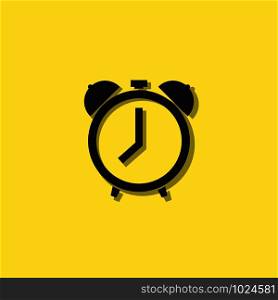 alarm clock icon on yellow background, vector illustration. alarm clock icon on yellow background, vector