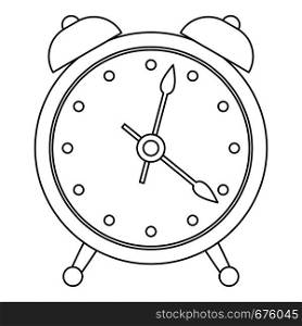 Alarm clock icon. Outline illustration of alarm clock vector icon for web. Alarm clock icon, outline style.
