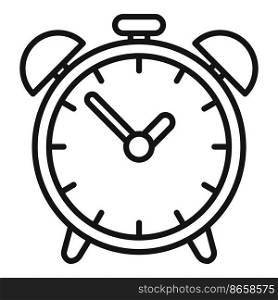 Alarm clock icon outline vector. Office time. Remote worker. Alarm clock icon outline vector. Office time