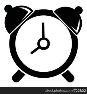 Alarm clock icon. Simple illustration of alarm clock vector icon for web. Alarm clock icon, simple black style