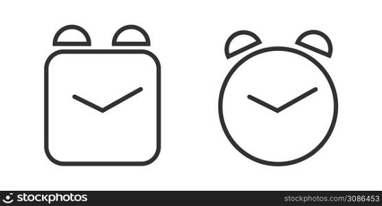 Alarm clock icon. Table clock illustration symbol. Sign device that shows the time vector neumorphism.