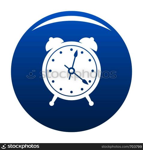 Alarm clock icon vector blue circle isolated on white background . Alarm clock icon blue vector