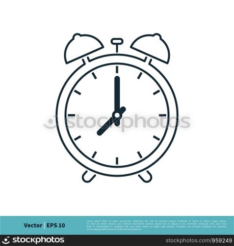 Alarm Clock Icon Vector Logo Template Illustration Design. Vector EPS 10.