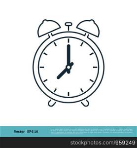 Alarm Clock Icon Vector Logo Template Illustration Design. Vector EPS 10.