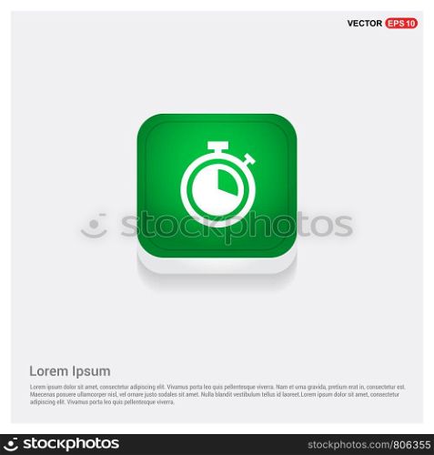Alarm Clock IconGreen Web Button - Free vector icon