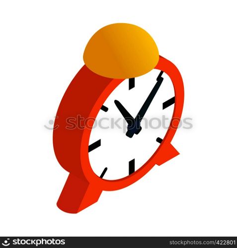 Alarm clock isometric 3d icon isolated on white background. Alarm clock isometric 3d icon