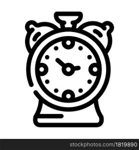 alarm clock line icon vector. alarm clock sign. isolated contour symbol black illustration. alarm clock line icon vector illustration