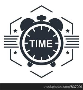 Alarm clock logo. Simple illustration of alarm clock vector logo for web. Alarm clock logo, simple gray style