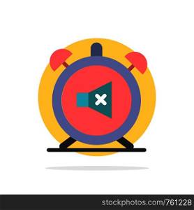 Alarm, Clock, Mute, Off, Sound Abstract Circle Background Flat color Icon