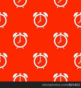 Alarm clock pattern repeat seamless in orange color for any design. Vector geometric illustration. Alarm clock pattern seamless