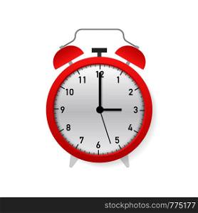 Alarm clock red wake-up time. Vector illustration.. Alarm clock red wake-up time. Vector stock illustration.