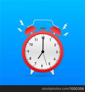 Alarm clock red wake-up time. Vector stock illustration. Alarm clock red wake-up time. Vector stock illustration.