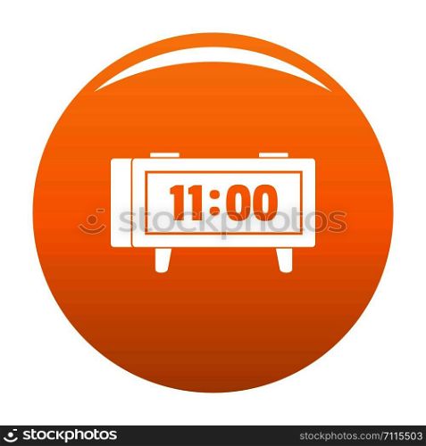 Alarm clock retro icon. Simple illustration of alarm clock retro vector icon for any design orange. Alarm clock retro icon vector orange