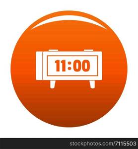 Alarm clock retro icon. Simple illustration of alarm clock retro vector icon for any design orange. Alarm clock retro icon vector orange