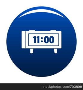 Alarm clock retro icon vector blue circle isolated on white background . Alarm clock retro icon blue vector