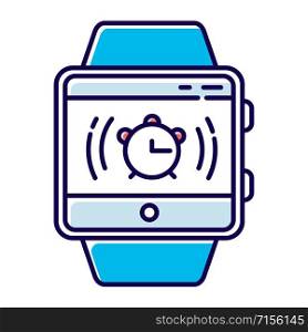 Alarm clock smartwatch function color icon. Awaken from night sleep and short naps with sound and vibration. Fitness wristband capability. Modern device. Isolated vector illustration