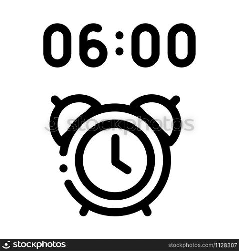 Alarm Clock Time Icon Vector. Outline Alarm Clock Time Sign. Isolated Contour Symbol Illustration. Alarm Clock Time Icon Outline Illustration