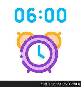 Alarm Clock Time Icon Vector. Outline Alarm Clock Time Sign. Isolated Contour Symbol Illustration. Alarm Clock Time Icon Outline Illustration