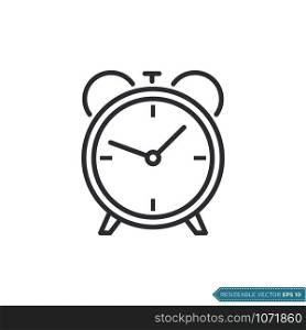 Alarm Clock / Wake Up Watch Icon Vector Logo Template Illustration Design