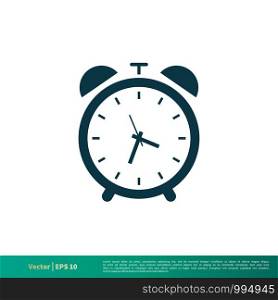 Alarm Clock / Wake Up Watch Icon Vector Logo Template Illustration Design. Vector EPS 10.
