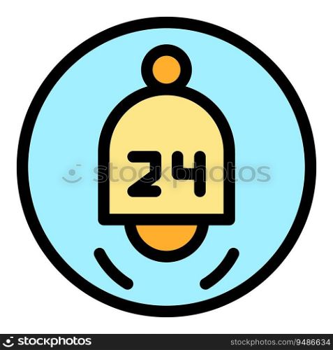 Alarm duration icon outline vector. Web hour. Timer digital color flat. Alarm duration icon vector flat