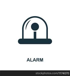 Alarm icon. Creative element design from fire safety icons collection. Pixel perfect Alarm icon for web design, apps, software, print usage.. Alarm icon. Creative element design from fire safety icons collection. Pixel perfect Alarm icon for web design, apps, software, print usage