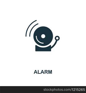 Alarm icon. Premium style design from security collection. UX and UI. Pixel perfect alarm icon for web design, apps, software, printing usage.. Alarm icon. Premium style design from security icon collection. UI and UX. Pixel perfect Alarm icon for web design, apps, software, print usage.