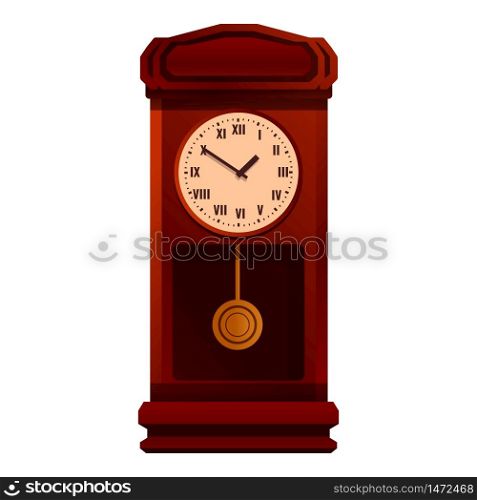 Alarm pendulum clock icon. Cartoon of alarm pendulum clock vector icon for web design isolated on white background. Alarm pendulum clock icon, cartoon style
