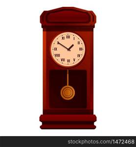 Alarm pendulum clock icon. Cartoon of alarm pendulum clock vector icon for web design isolated on white background. Alarm pendulum clock icon, cartoon style