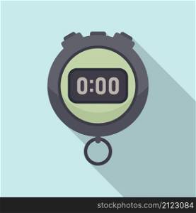 Alarm stopwatch icon flat vector. Stop clock. Watch timer. Alarm stopwatch icon flat vector. Stop clock