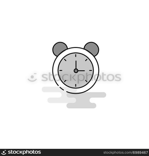 Alarm Web Icon. Flat Line Filled Gray Icon Vector