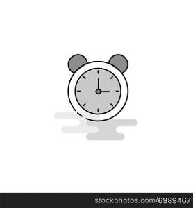 Alarm Web Icon. Flat Line Filled Gray Icon Vector