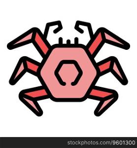 Alaska crab icon outline vector. Water animal. Ocean artic color flat. Alaska crab icon vector flat