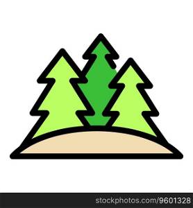 Alaska fir tree icon outline vector. Winter usa. Map eskimo color flat. Alaska fir tree icon vector flat