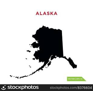 Alaska map icon vector logo design template