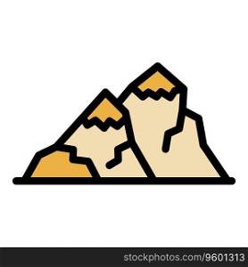 Alaska mountain icon outline vector. Glacier winter. Snow emblem color flat. Alaska mountain icon vector flat