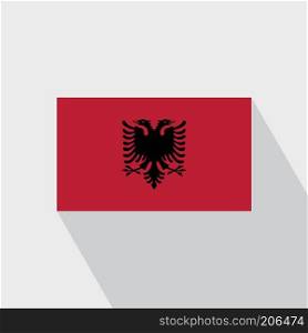Albania flag Long Shadow design vector