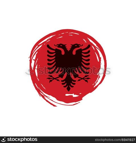 Albania flag, vector illustration. Albania flag, vector illustration on a white background
