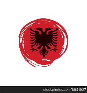 Albania flag, vector illustration. Albania flag, vector illustration on a white background