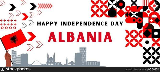 Albania national day banner modern style 
