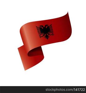 Albania national flag, vector illustration on a white background. Albania flag, vector illustration on a white background