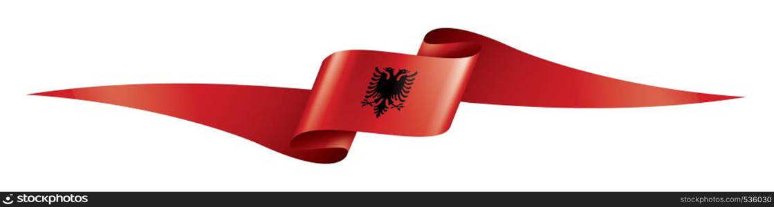 Albania national flag, vector illustration on a white background. Albania flag, vector illustration on a white background