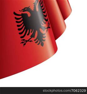 Albania national flag, vector illustration on a white background. Albania flag, vector illustration on a white background