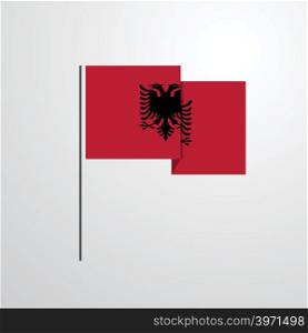 Albania waving Flag design vector